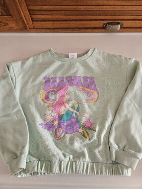 The Little Mermaid Crop Sweatshirt Y2K Style Mint